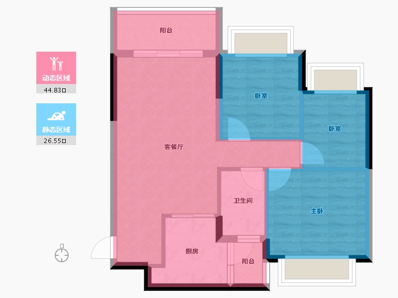 贵州省-贵阳市-贵阳恒大文化旅游城-63.70-户型库-动静分区