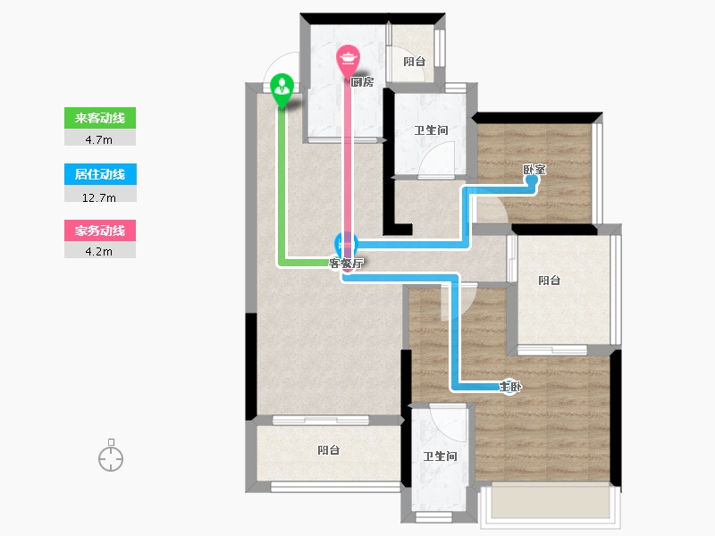 广东省-深圳市-宏发万悦山二期​-69.40-户型库-动静线