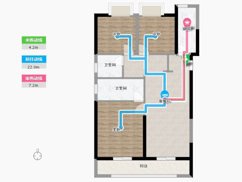 湖北省-武汉市-龙湖三千城-100.00-户型库-动静线