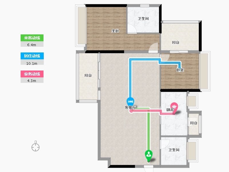 广东省-深圳市-宏发万悦山二期-136.00-户型库-动静线