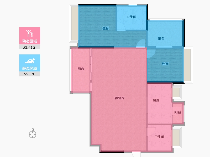 广东省-深圳市-宏发万悦山二期-136.00-户型库-动静分区