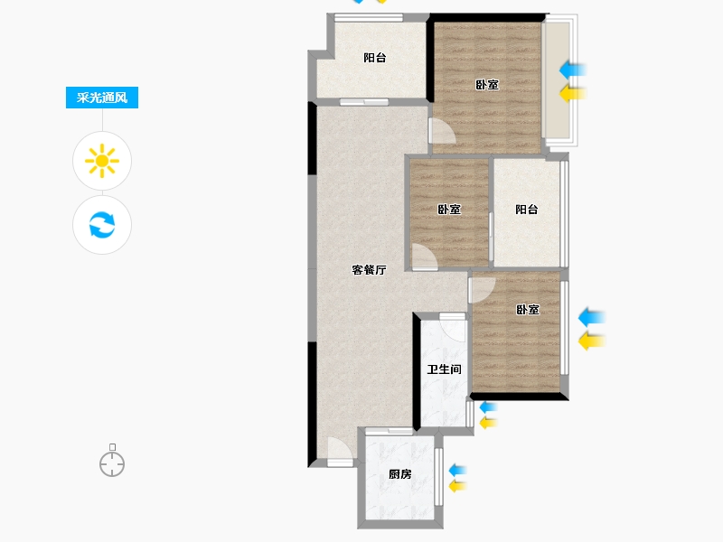 广东省-深圳市-新世界松风明月-88.65-户型库-采光通风