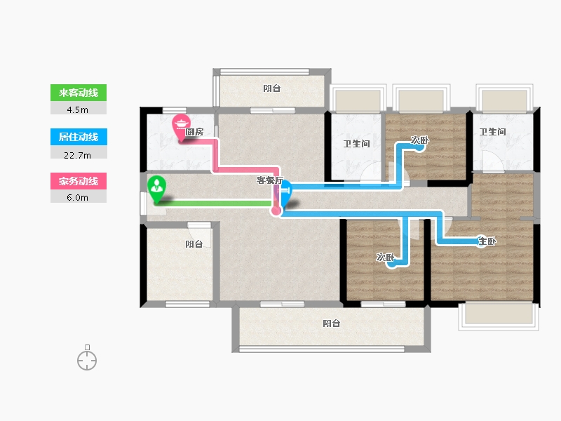 广东省-江门市-方圆旭辉天赋-105.68-户型库-动静线