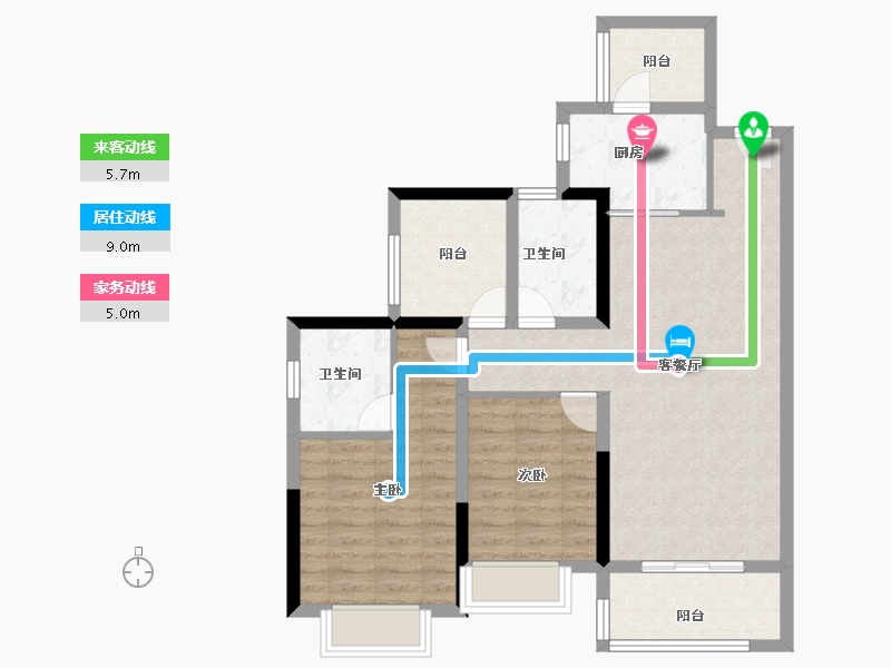 广东省-江门市-方圆旭辉天赋-82.40-户型库-动静线