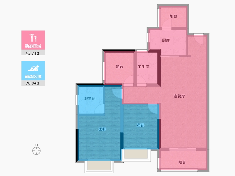 广东省-江门市-方圆旭辉天赋-82.40-户型库-动静分区