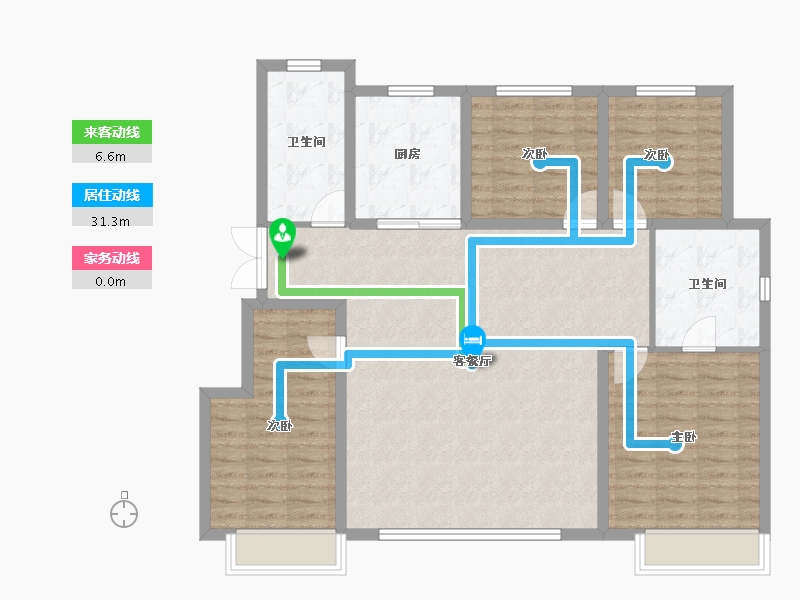 辽宁省-沈阳市-龙湖·千山新屿-114.86-户型库-动静线