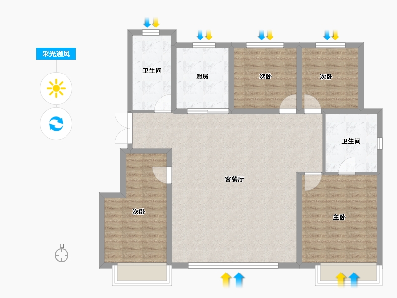 辽宁省-沈阳市-龙湖·千山新屿-114.86-户型库-采光通风