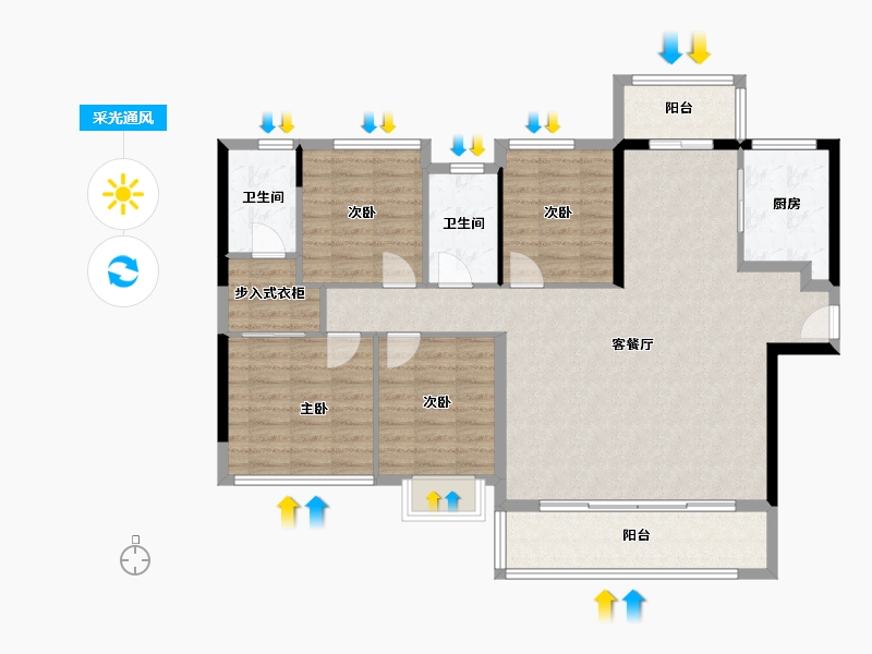 福建省-泉州市-建发映月-114.40-户型库-采光通风