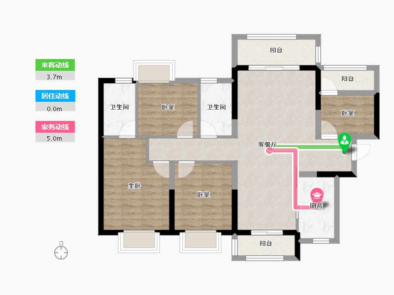 湖南省-长沙市-美的国宾府-91.76-户型库-动静线