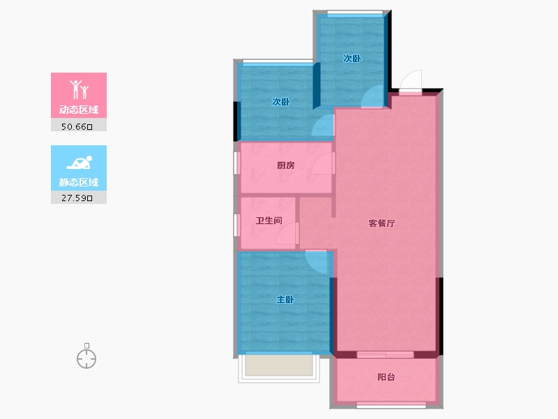 江苏省-苏州市-天誉名邸-70.40-户型库-动静分区