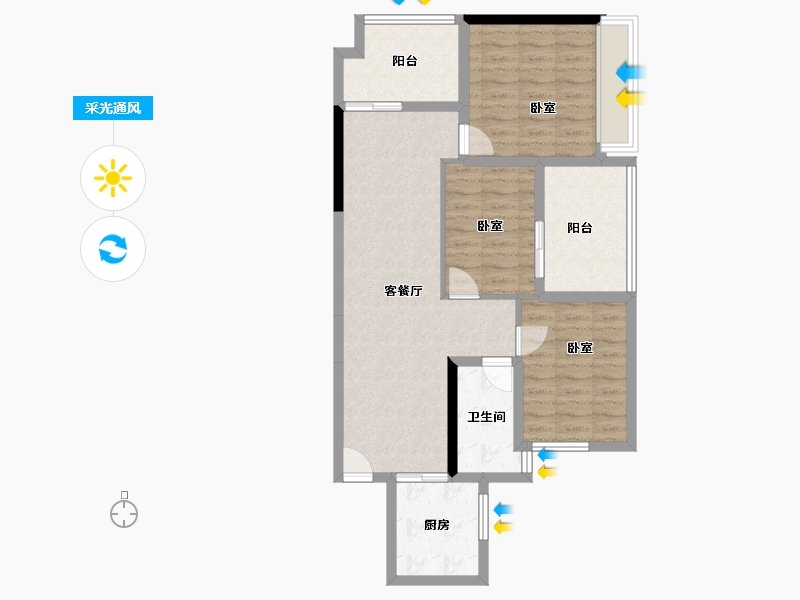 广东省-深圳市-新世界松风明月​-82.80-户型库-采光通风