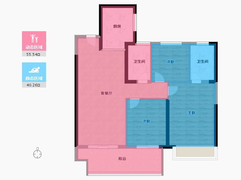 江苏省-常州市-新城汇隽-86.40-户型库-动静分区