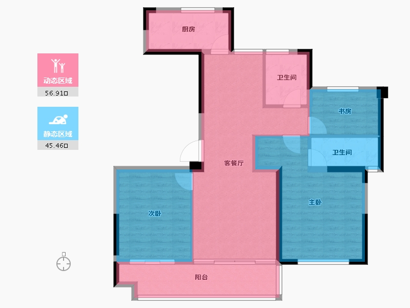 浙江省-温州市-高力铂金湾-91.90-户型库-动静分区