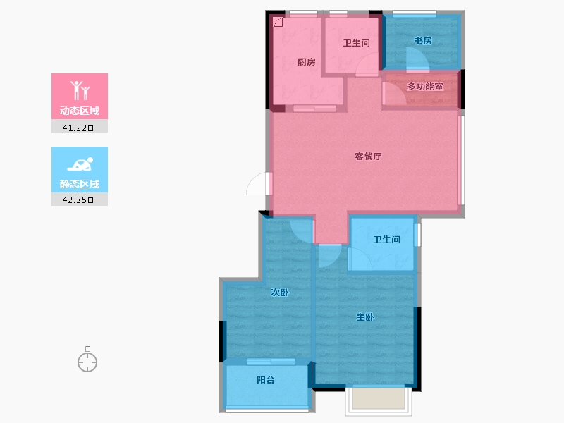 浙江省-宁波市-荣安林语秋月-74.45-户型库-动静分区