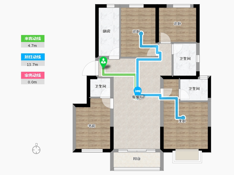 天津-天津市-中建·新丽壹号-93.43-户型库-动静线