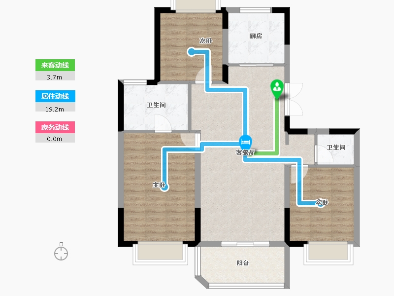 上海-上海市-万科·莱茵半岛-92.94-户型库-动静线