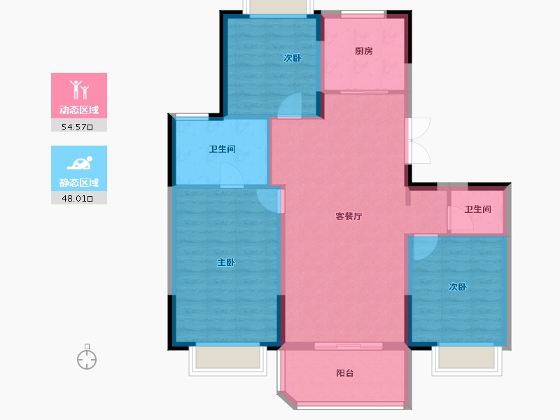 上海-上海市-万科·莱茵半岛-92.94-户型库-动静分区