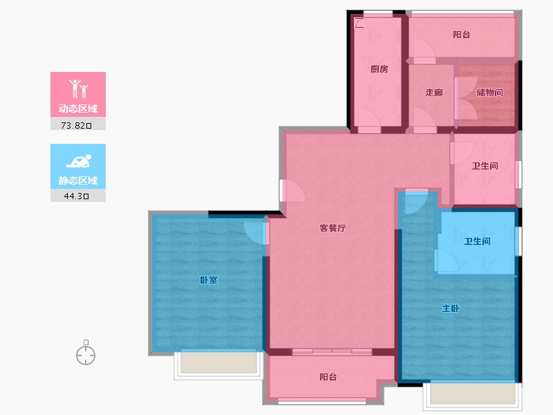 江苏省-无锡市-梁溪本源-104.80-户型库-动静分区