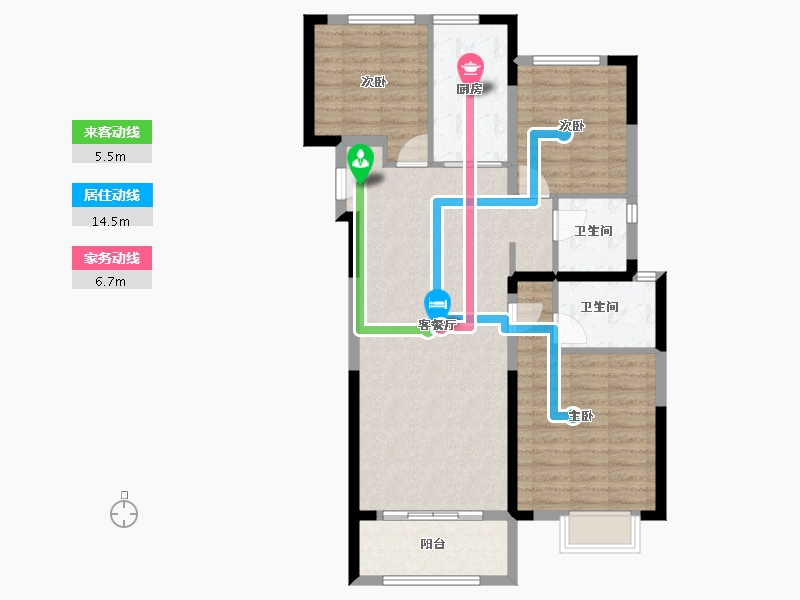 湖北省-武汉市-万科保利理想城市-92.95-户型库-动静线