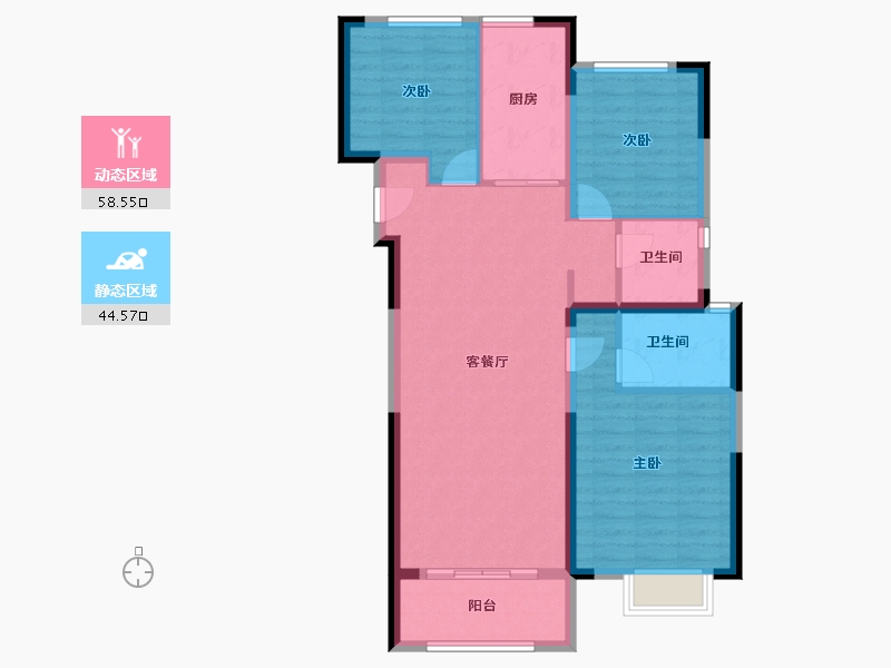 湖北省-武汉市-万科保利理想城市-92.95-户型库-动静分区