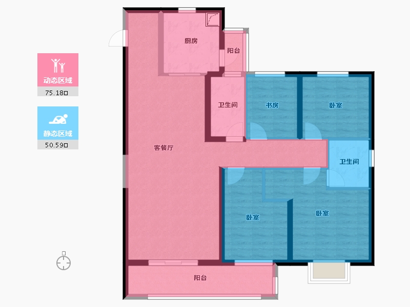 湖北省-武汉市-中建壹品宏泰阅江府-112.01-户型库-动静分区