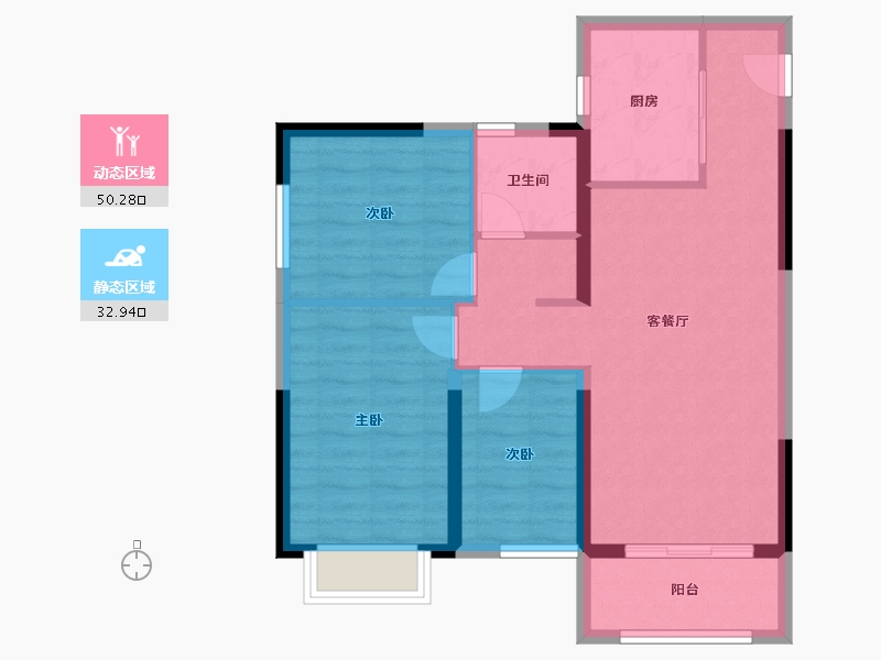 湖北省-武汉市-万科保利理想城市-74.57-户型库-动静分区