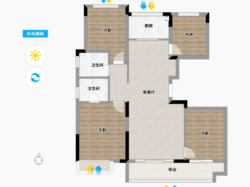 江西省-南昌市-红星中奥广场-99.82-户型库-采光通风