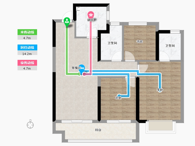 江西省-南昌市-红星中奥广场-82.46-户型库-动静线