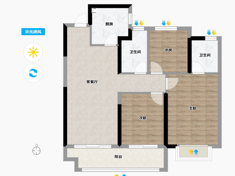 江西省-南昌市-红星中奥广场-82.46-户型库-采光通风