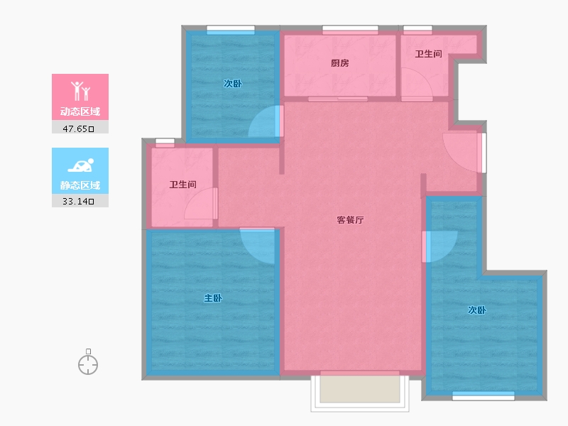 北京-北京市-万科翡翠山晓西麓-72.00-户型库-动静分区