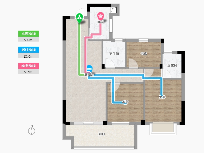 浙江省-宁波市-佳宁府-78.40-户型库-动静线