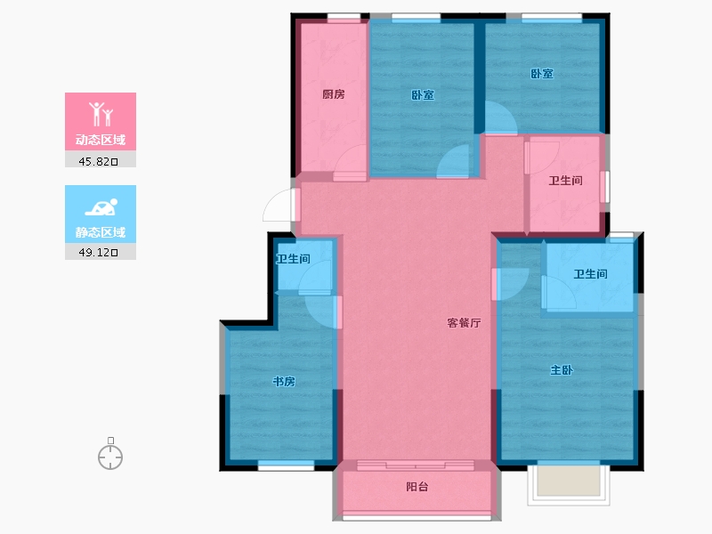 天津-天津市-中建·新丽壹号-84.34-户型库-动静分区