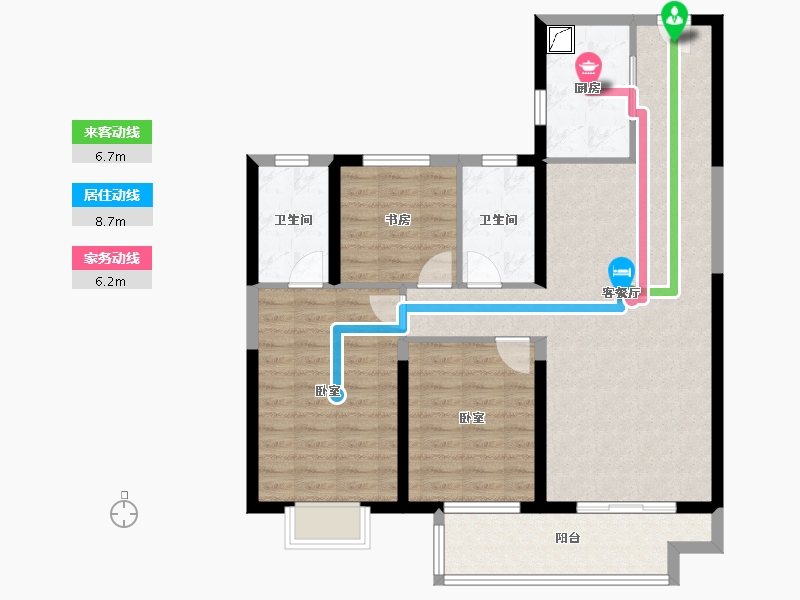 湖北省-武汉市-中建壹品宏泰阅江府-96.00-户型库-动静线