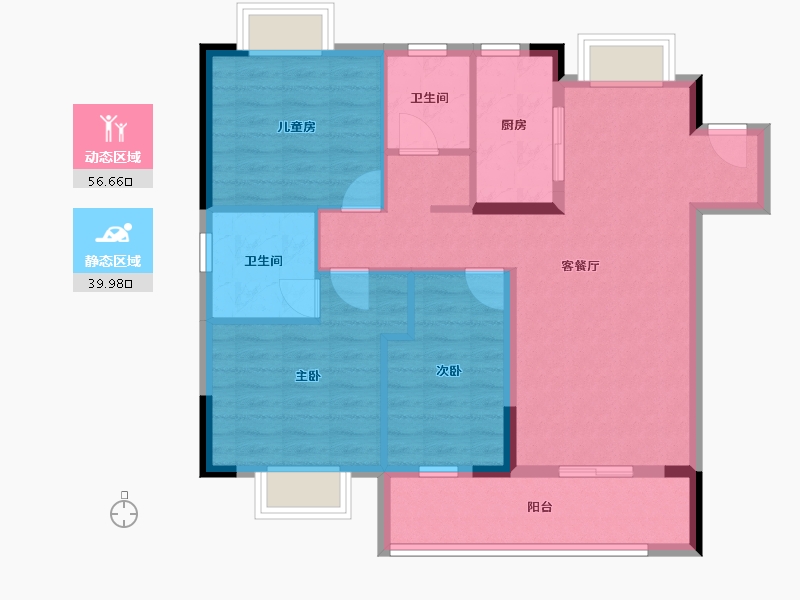 湖北省-武汉市-武汉英赫当代城MOMΛ-86.48-户型库-动静分区