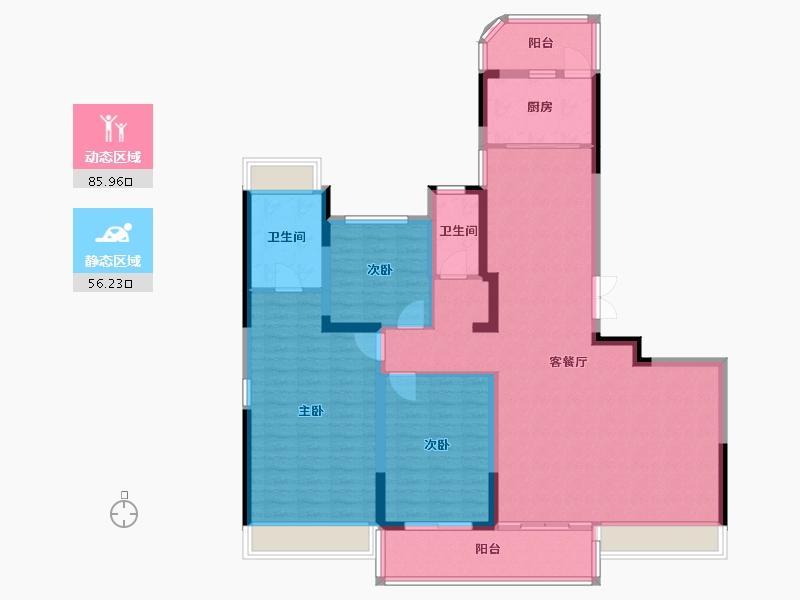 湖南省-衡阳市-衡阳市高新现代城-134.60-户型库-动静分区