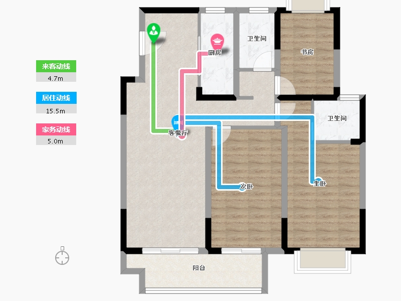 江苏省-苏州市-千灯裕花园-97.14-户型库-动静线