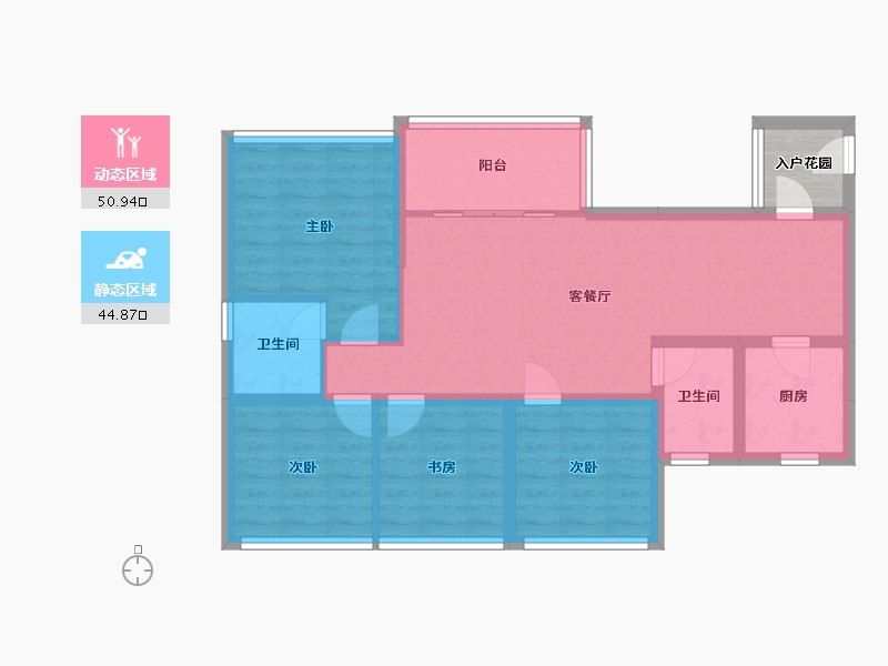 四川省-成都市-源滩国际社区-103.00-户型库-动静分区