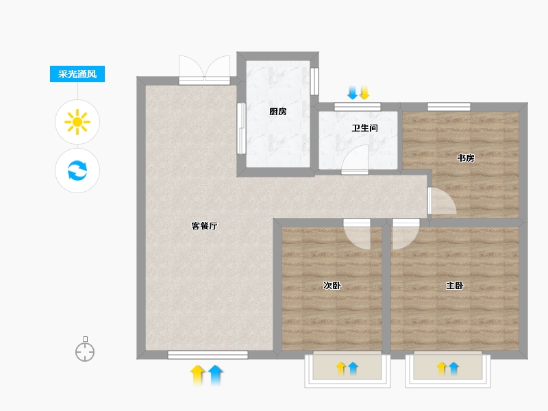 河北省-承德市-金辉府-75.00-户型库-采光通风