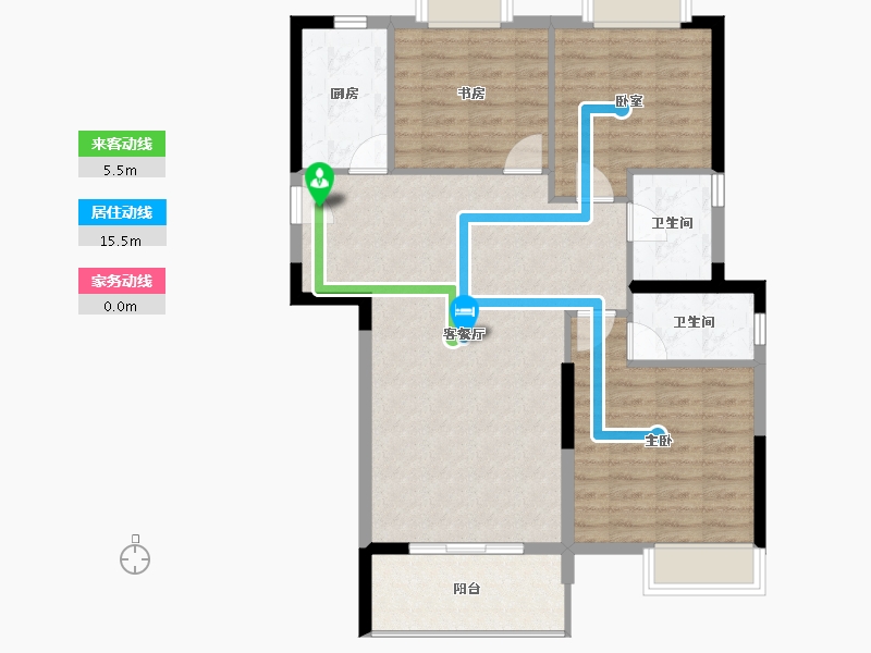 湖北省-武汉市-南益名悦华府-90.77-户型库-动静线