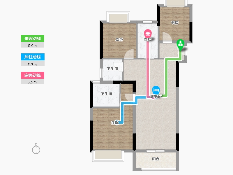 湖北省-武汉市-江悦蘭园-88.00-户型库-动静线