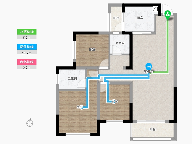 湖南省-长沙市-青竹湖曦园-83.55-户型库-动静线