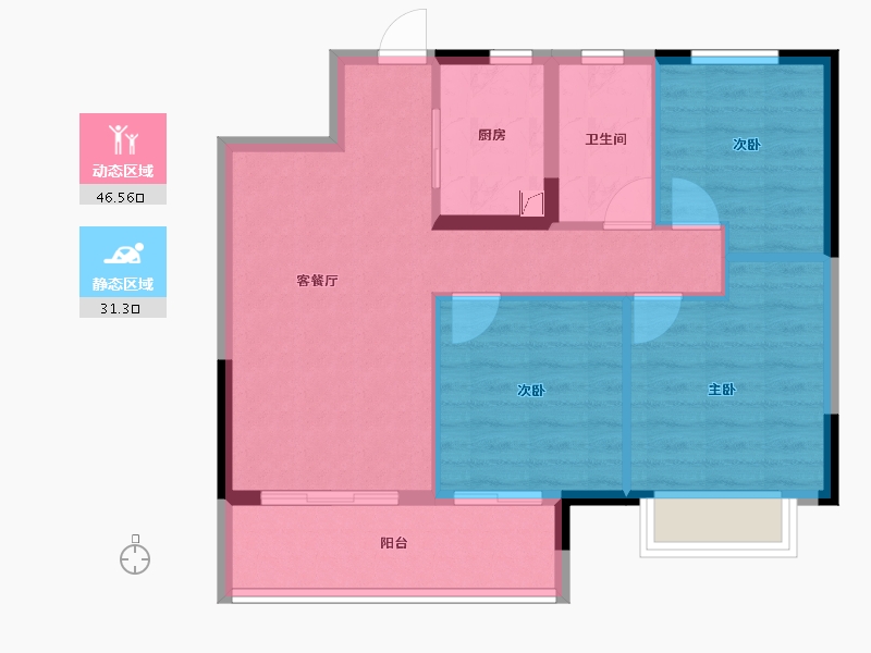 江西省-南昌市-煌盛熙岸大观-69.67-户型库-动静分区