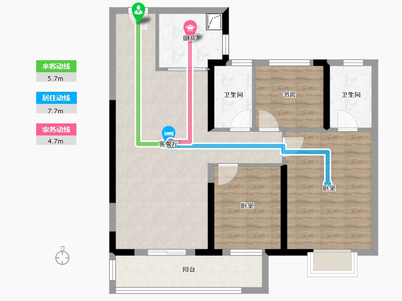 湖北省-武汉市-中建壹品宏泰阅江府-84.00-户型库-动静线