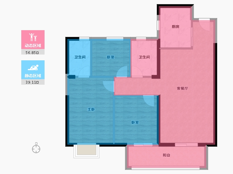 湖北省-武汉市-江樾云著-86.67-户型库-动静分区