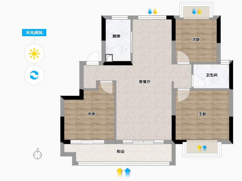 江西省-南昌市-煌盛熙岸大观-74.44-户型库-采光通风