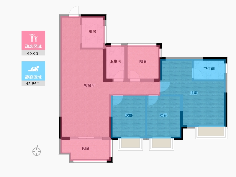 广西壮族自治区-南宁市-交投地产阳光100阿尔勒-91.74-户型库-动静分区