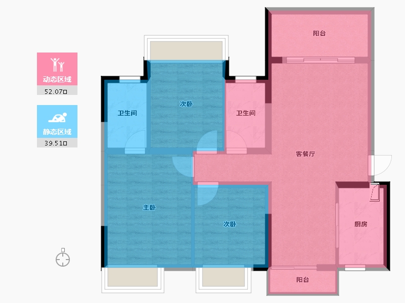 广西壮族自治区-南宁市-九宸府-81.80-户型库-动静分区