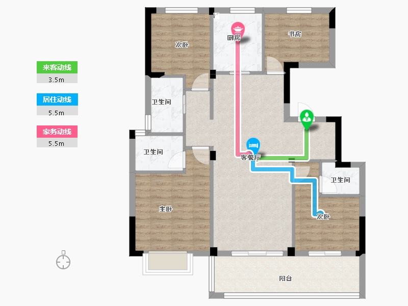 浙江省-宁波市-佳宁府-95.77-户型库-动静线