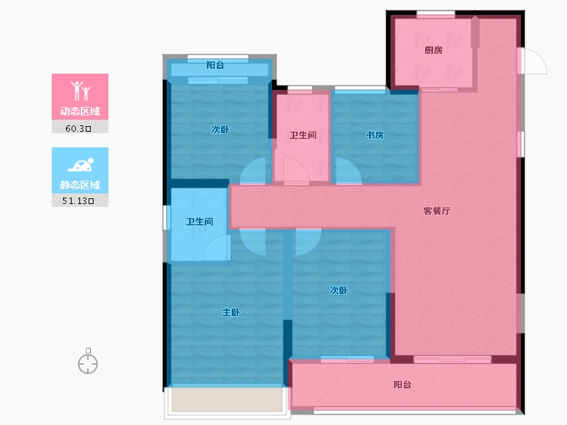 浙江省-温州市-乐虹湾-99.76-户型库-动静分区