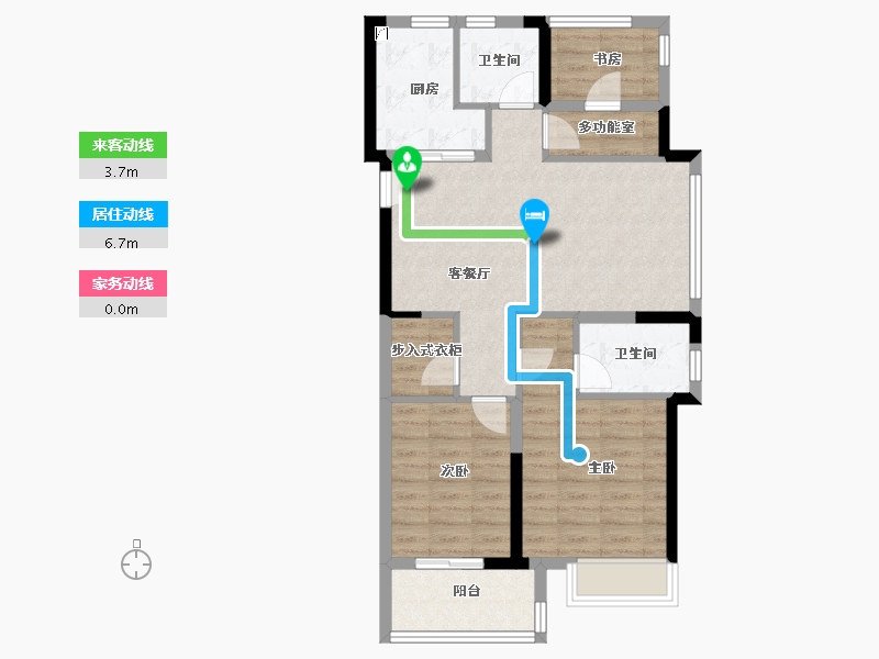 浙江省-宁波市-荣安林语秋月-76.79-户型库-动静线